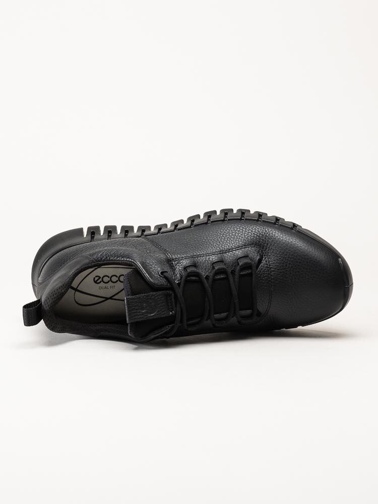 Ecco - Gruuv M - Svarta skinnsneakers med Gore-Tex