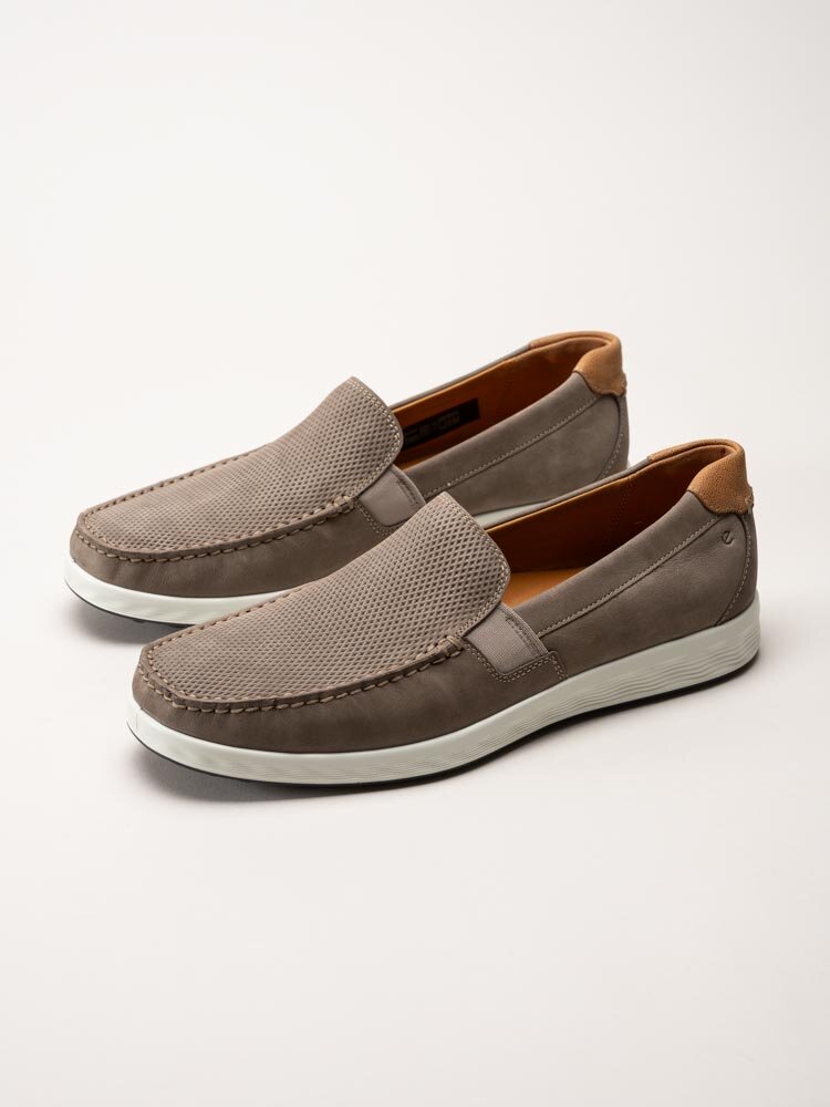 Ecco - S Lite Moc M - Grå slip on skor i nubuck