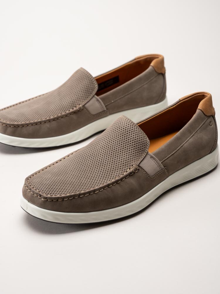 Ecco - S Lite Moc M - Grå slip on skor i nubuck