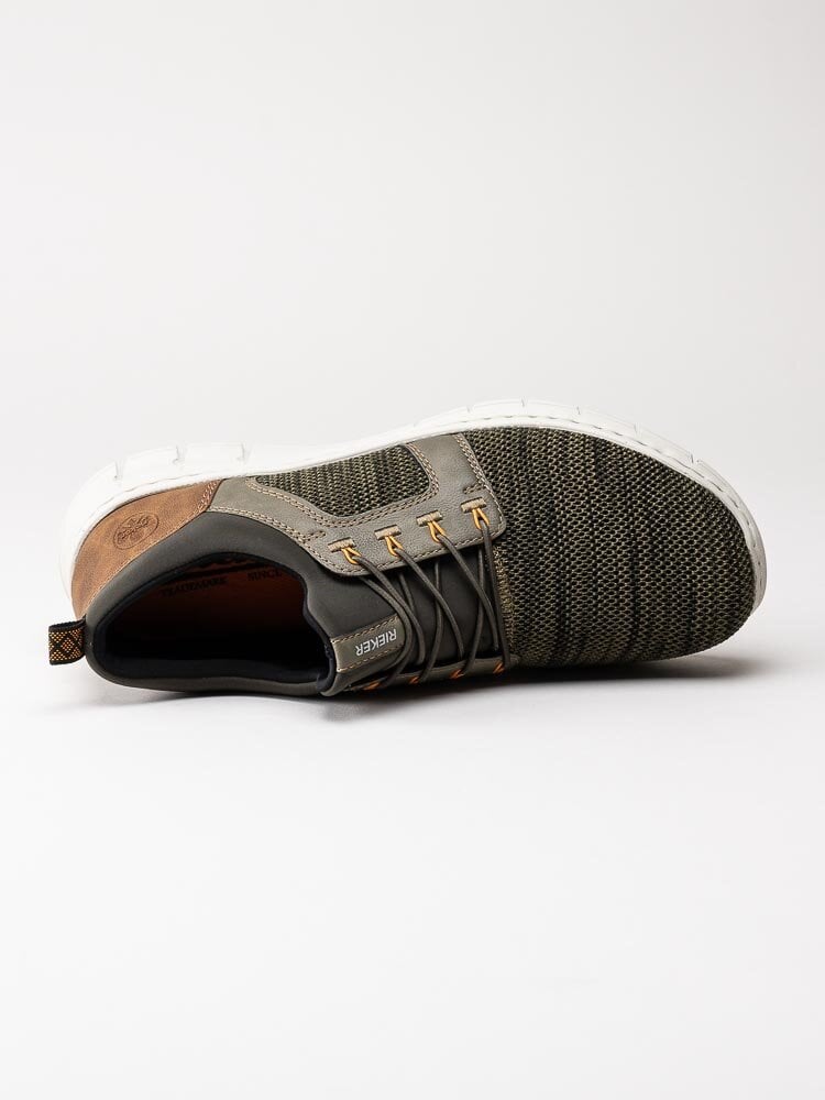 Rieker - Gröna slip on skor i stickad mesh
