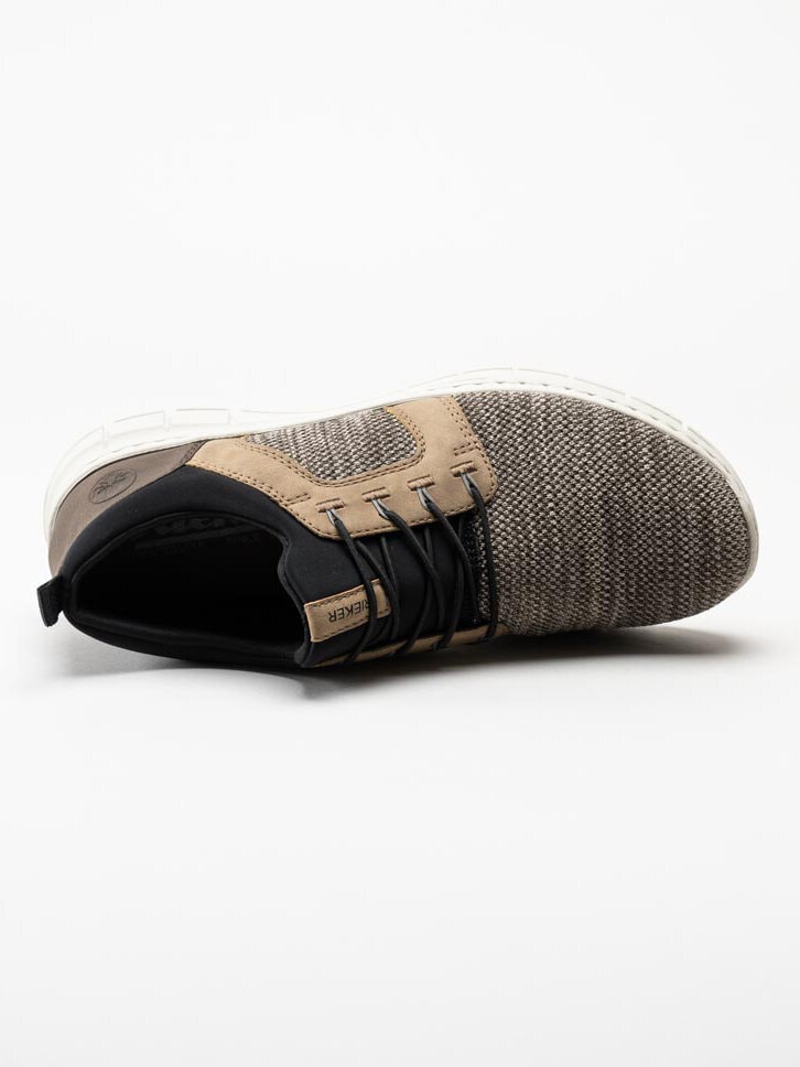 Rieker - Beige slip-on skor i textil