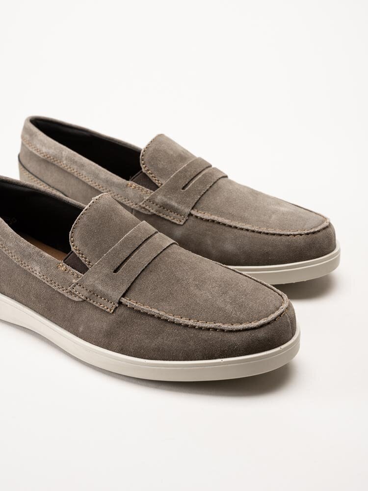 Rieker - Greige loafers i mocka