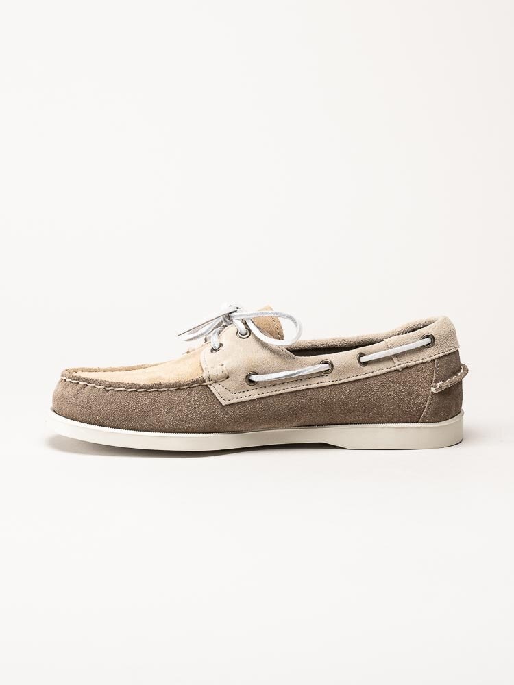 Sebago - Portland Jib - Beige seglarskor i mocka