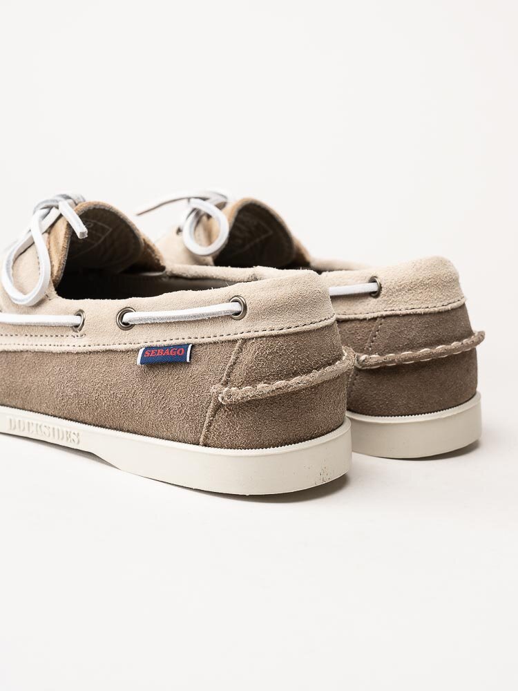 Sebago - Portland Jib - Beige seglarskor i mocka