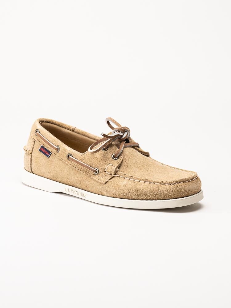 Sebago - Portland Flesh Out - Beige seglarskor i mocka