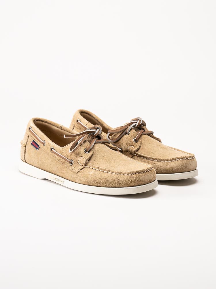 Sebago - Portland Flesh Out - Beige seglarskor i mocka