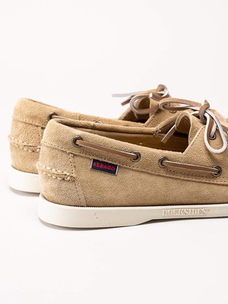 Sebago - Portland Flesh Out - Beige seglarskor i mocka