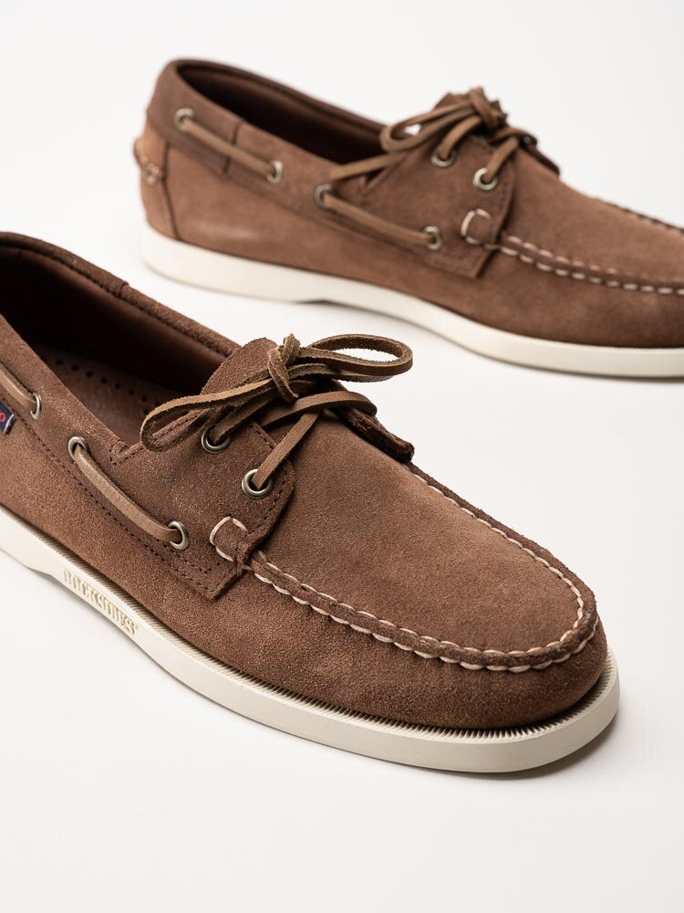 Sebago - Portland Flesh Out - Mörkbruna seglarskor i mocka