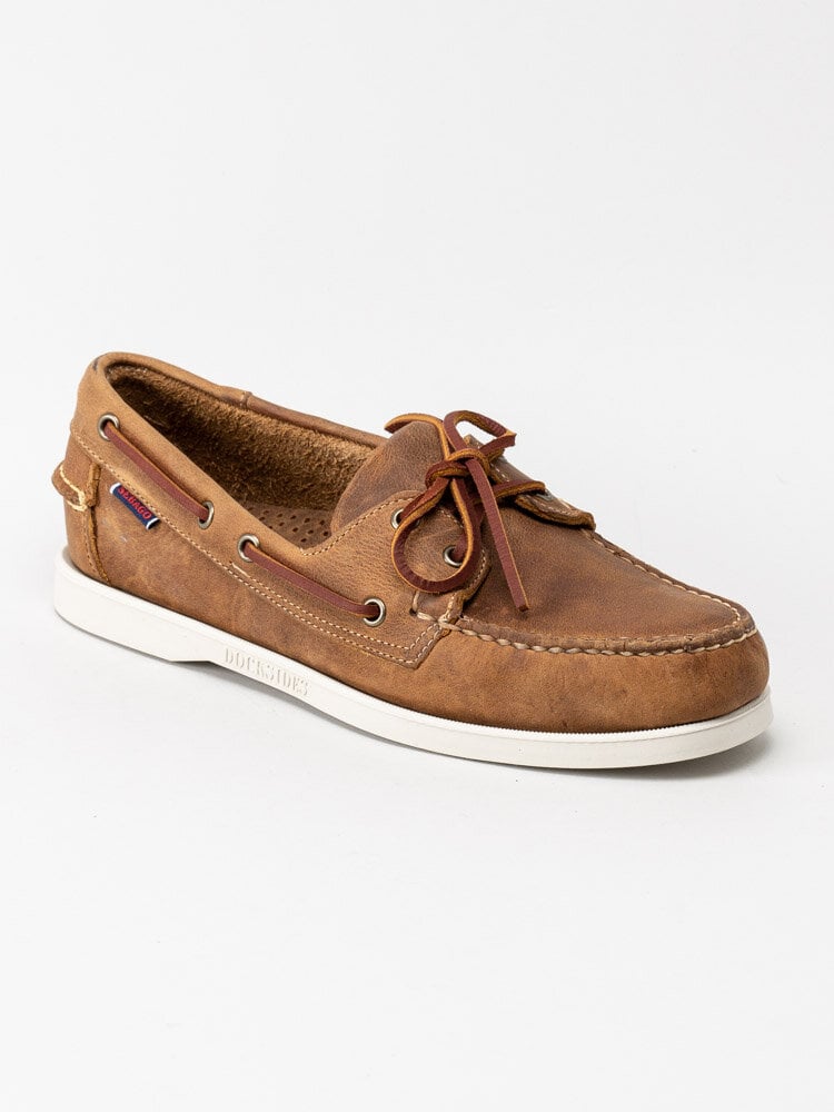 Sebago - Docksides Portland Crazy Horse - Bruna seglarskor i skinn