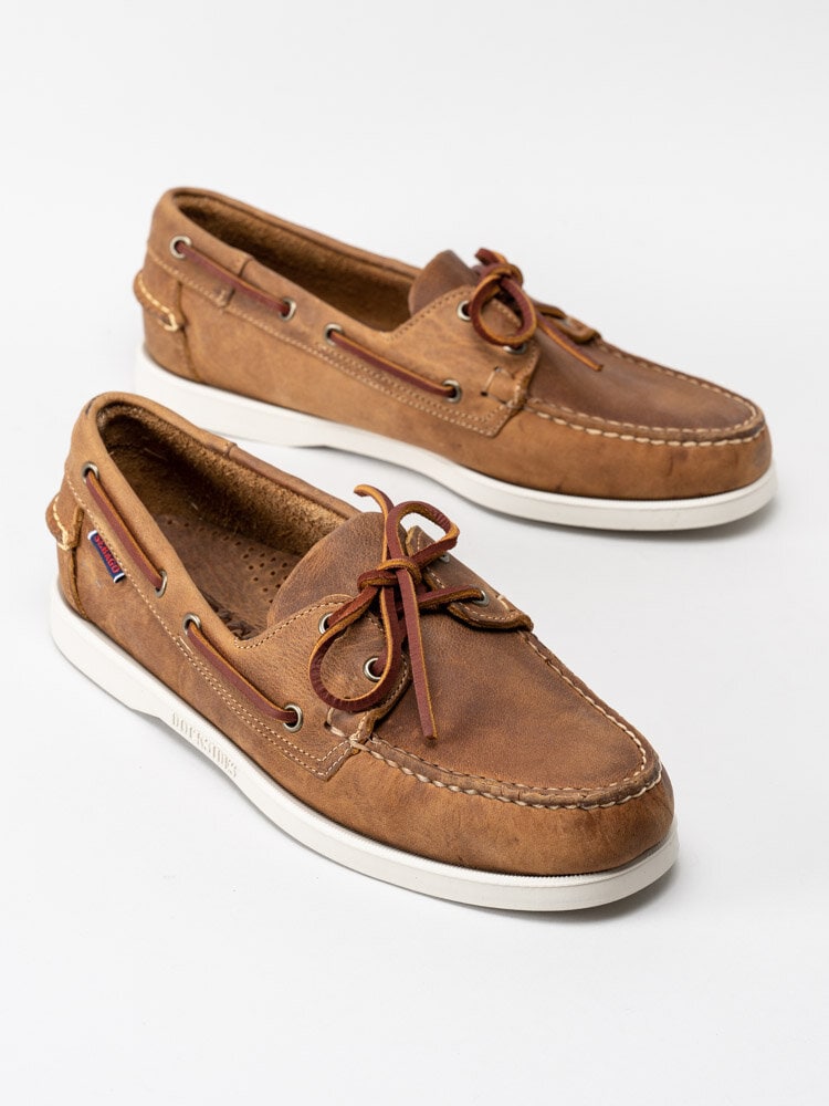 Sebago - Docksides Portland Crazy Horse - Bruna seglarskor i skinn