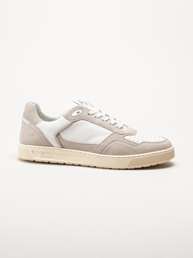 Sioux - Tedroso 704 - Beige vita sneakers i skinn och mocka