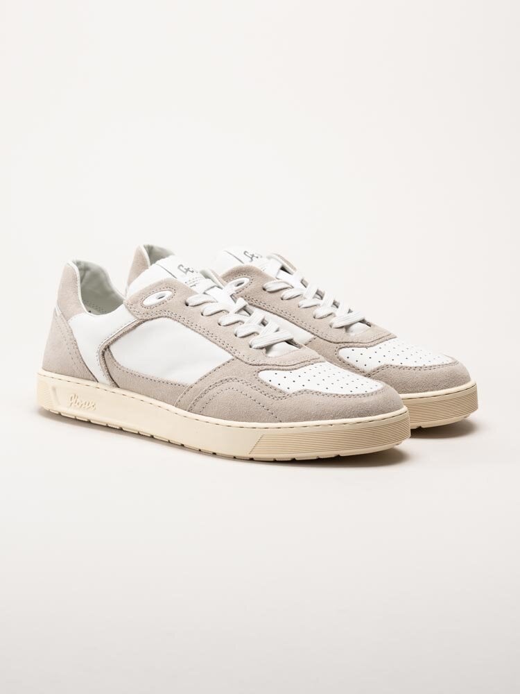 Sioux - Tedroso 704 - Beige vita sneakers i skinn och mocka