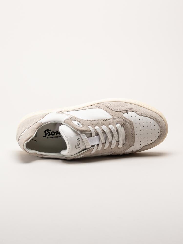 Sioux - Tedroso 704 - Beige vita sneakers i skinn och mocka