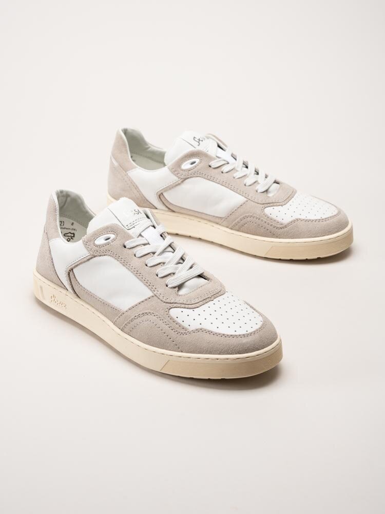 Sioux - Tedroso 704 - Beige vita sneakers i skinn och mocka