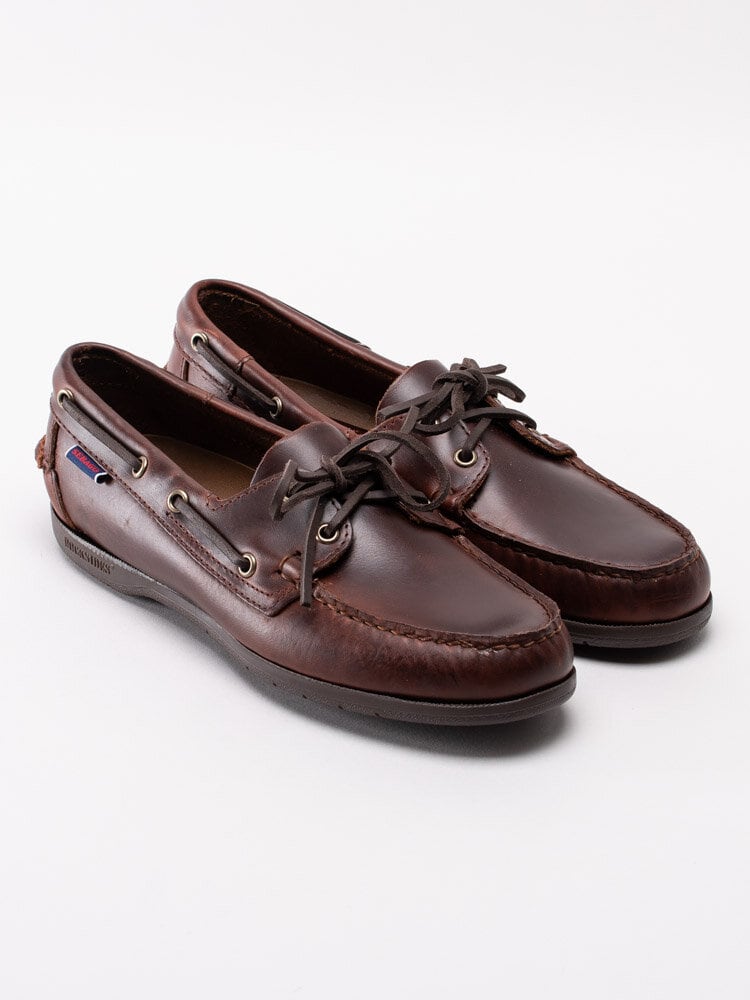 Sebago - Endeavor FGL - Rödbruna seglarskor i oljat skinn
