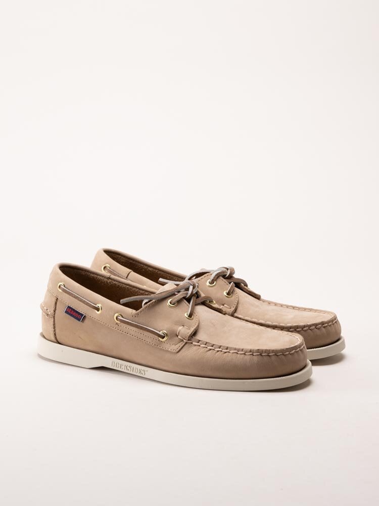 Sebago - Portland Flesh Out - Beige seglarskor i nubuck