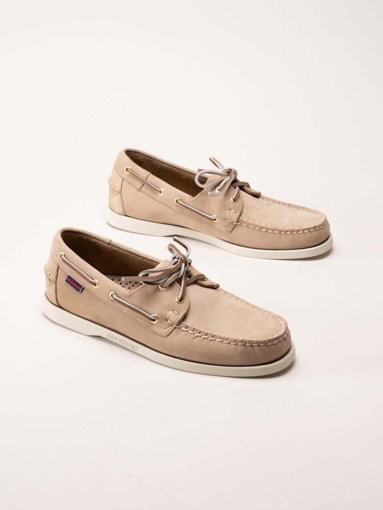 Sebago - Portland Flesh Out - Beige seglarskor i nubuck