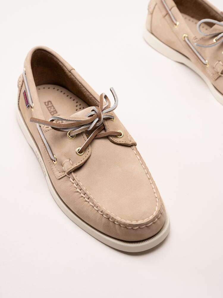 Sebago - Portland Flesh Out - Beige seglarskor i nubuck