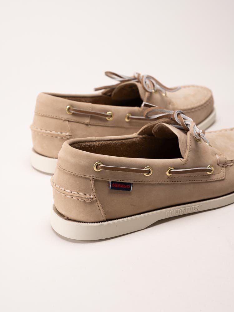 Sebago - Portland Flesh Out - Beige seglarskor i nubuck