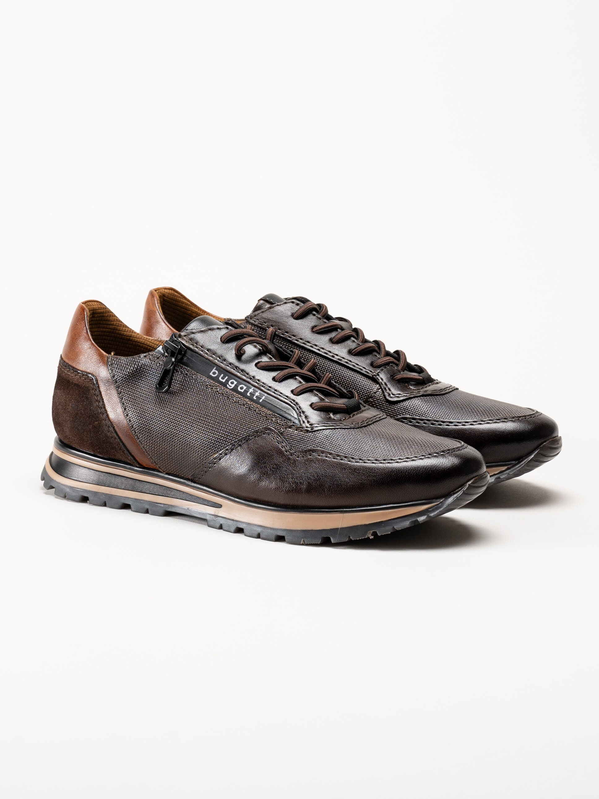 Bugatti - Philip - Mörkbruna sneakers i skinn