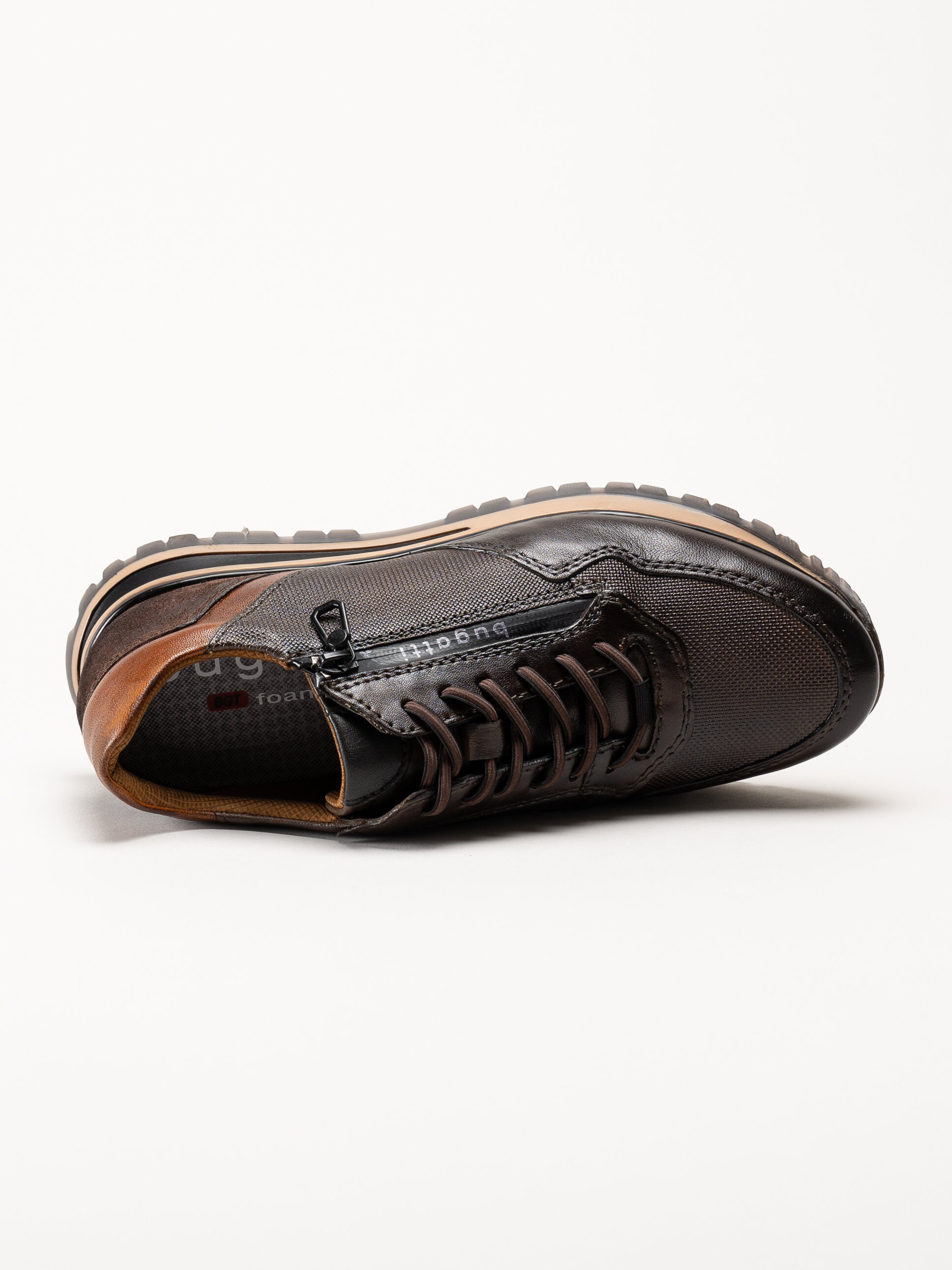 Bugatti - Philip - Mörkbruna sneakers i skinn