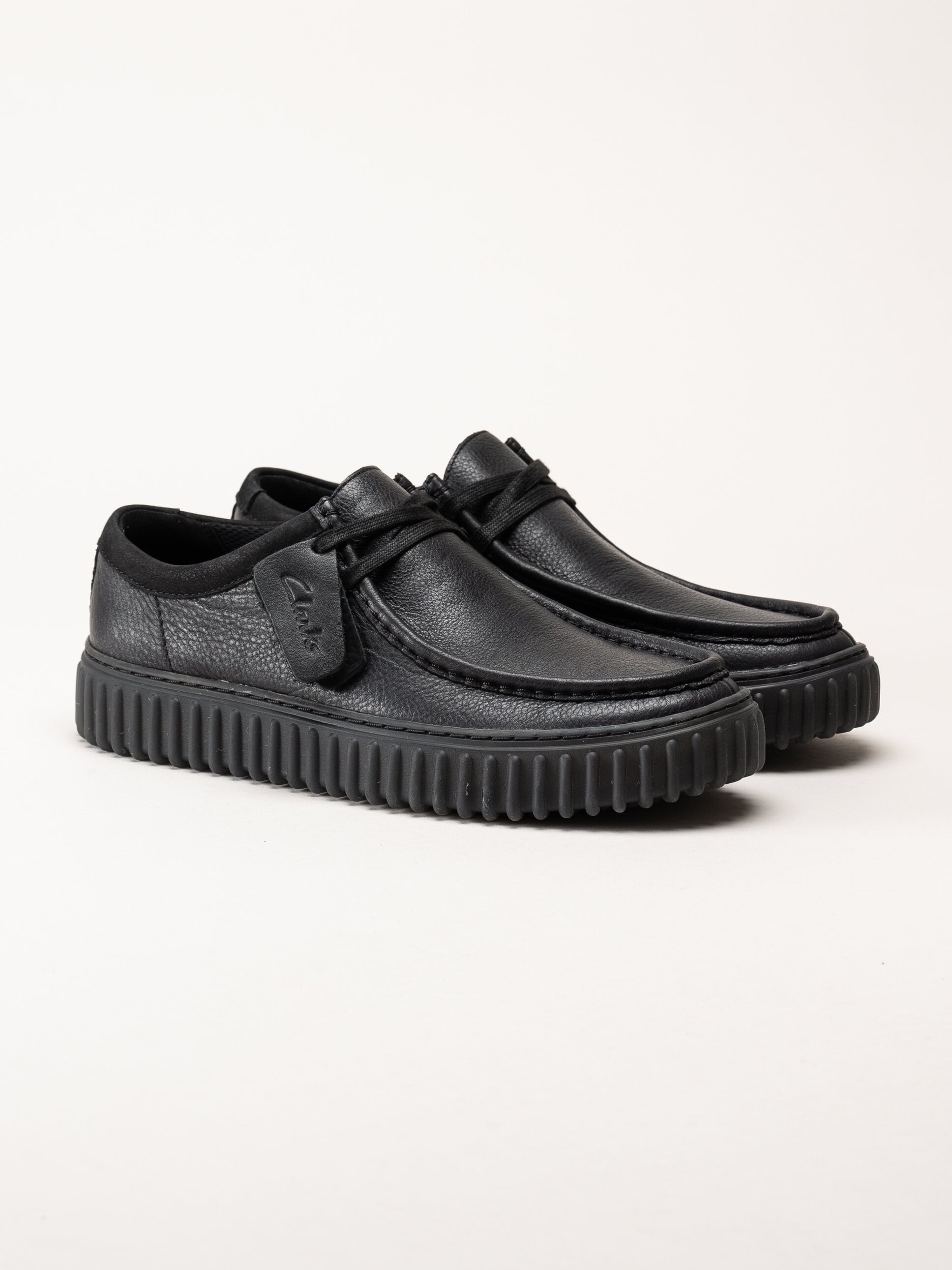 Clarks - Torhill Lo G - Svarta snörskor i skinn