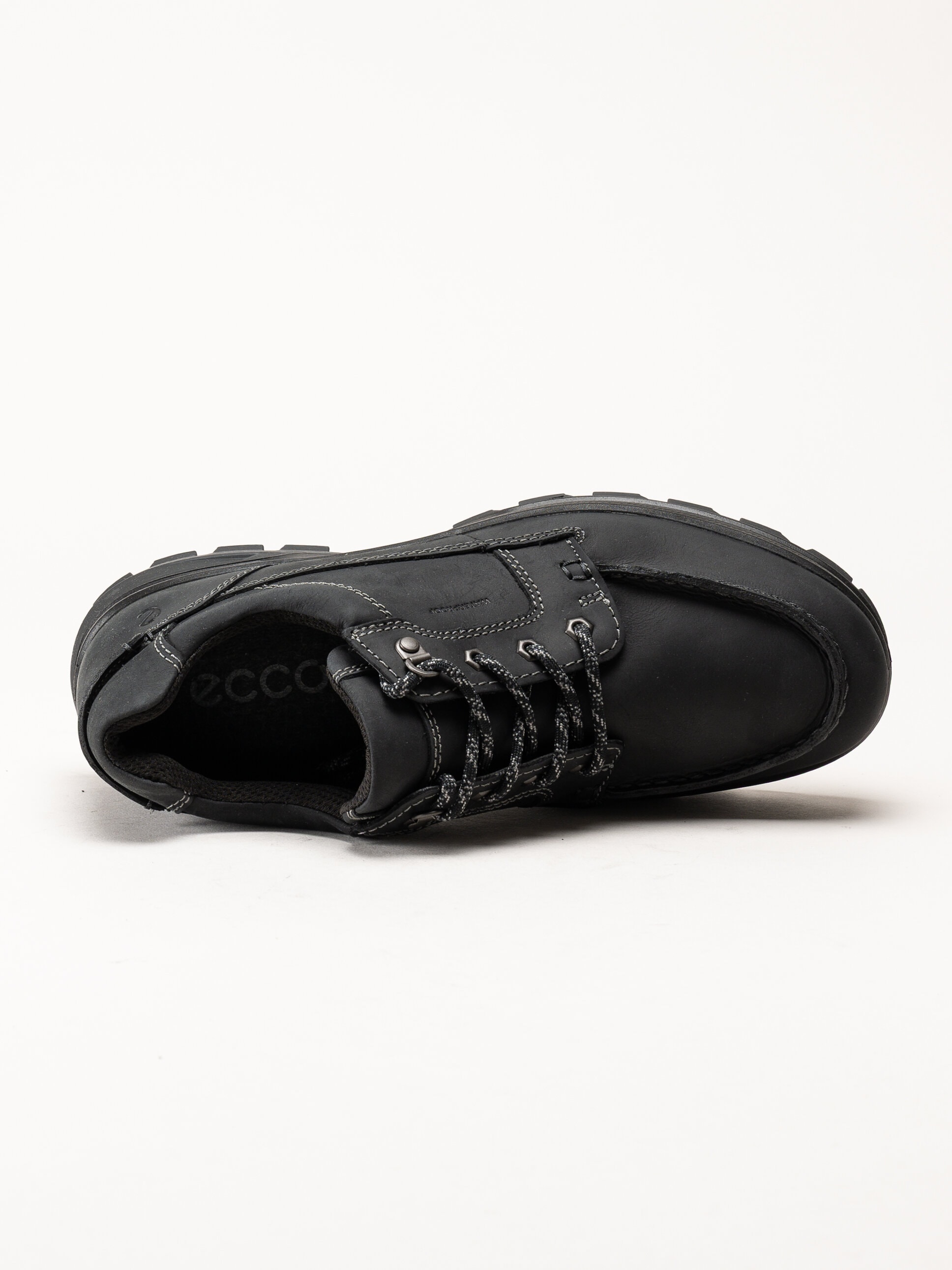 Ecco - Rugged Track WP - Svarta waterproof snörskor i oljat skinn