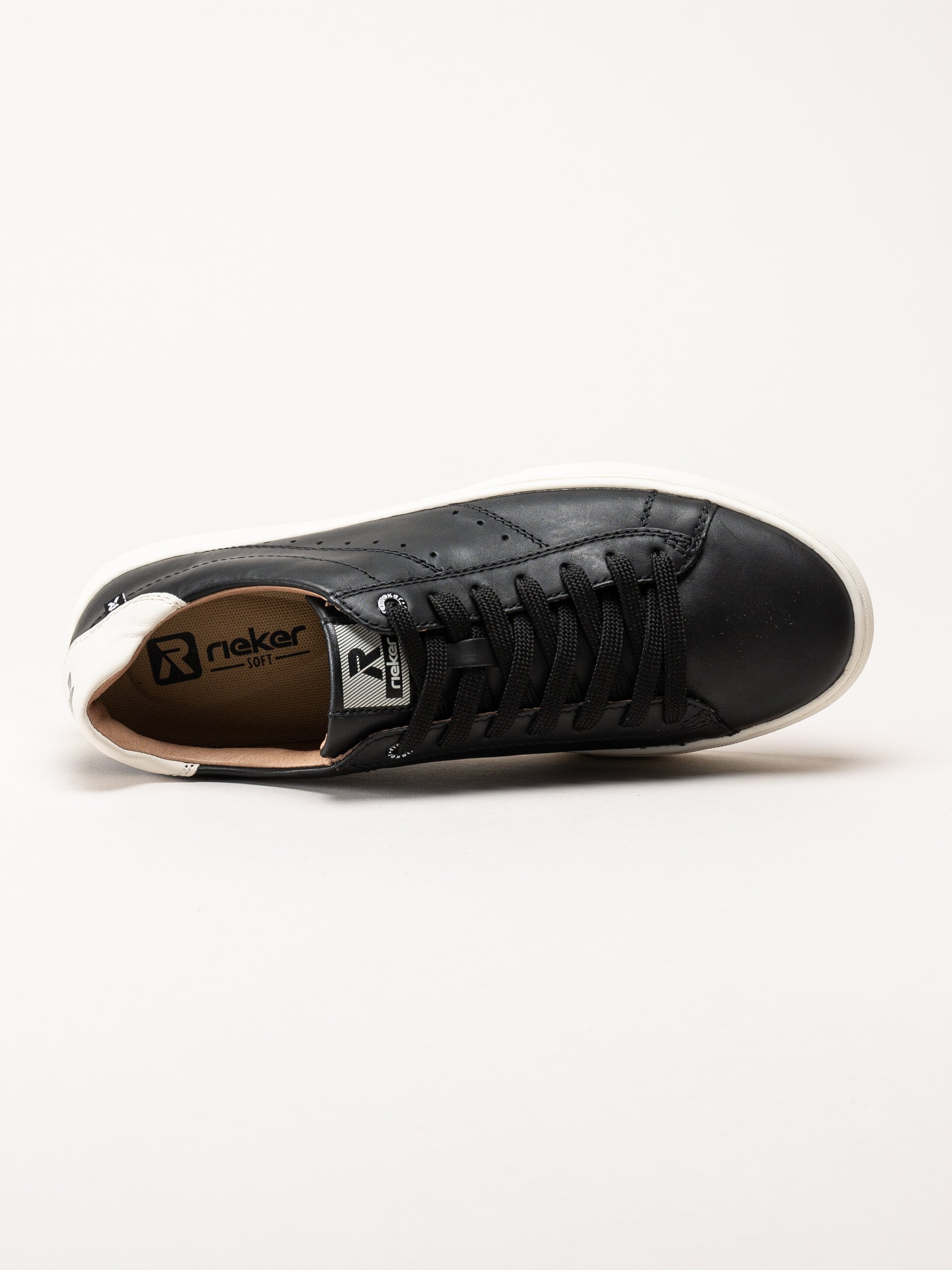 Rieker - Svarta sneakers i skinn