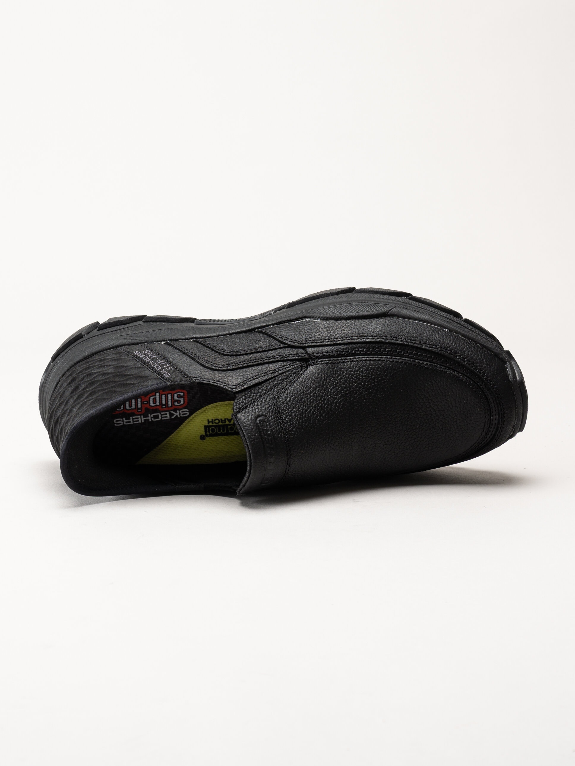 Skechers - Slip-Ins Respected - Elgin - Svarta slip-Ins promenadskor i skinn