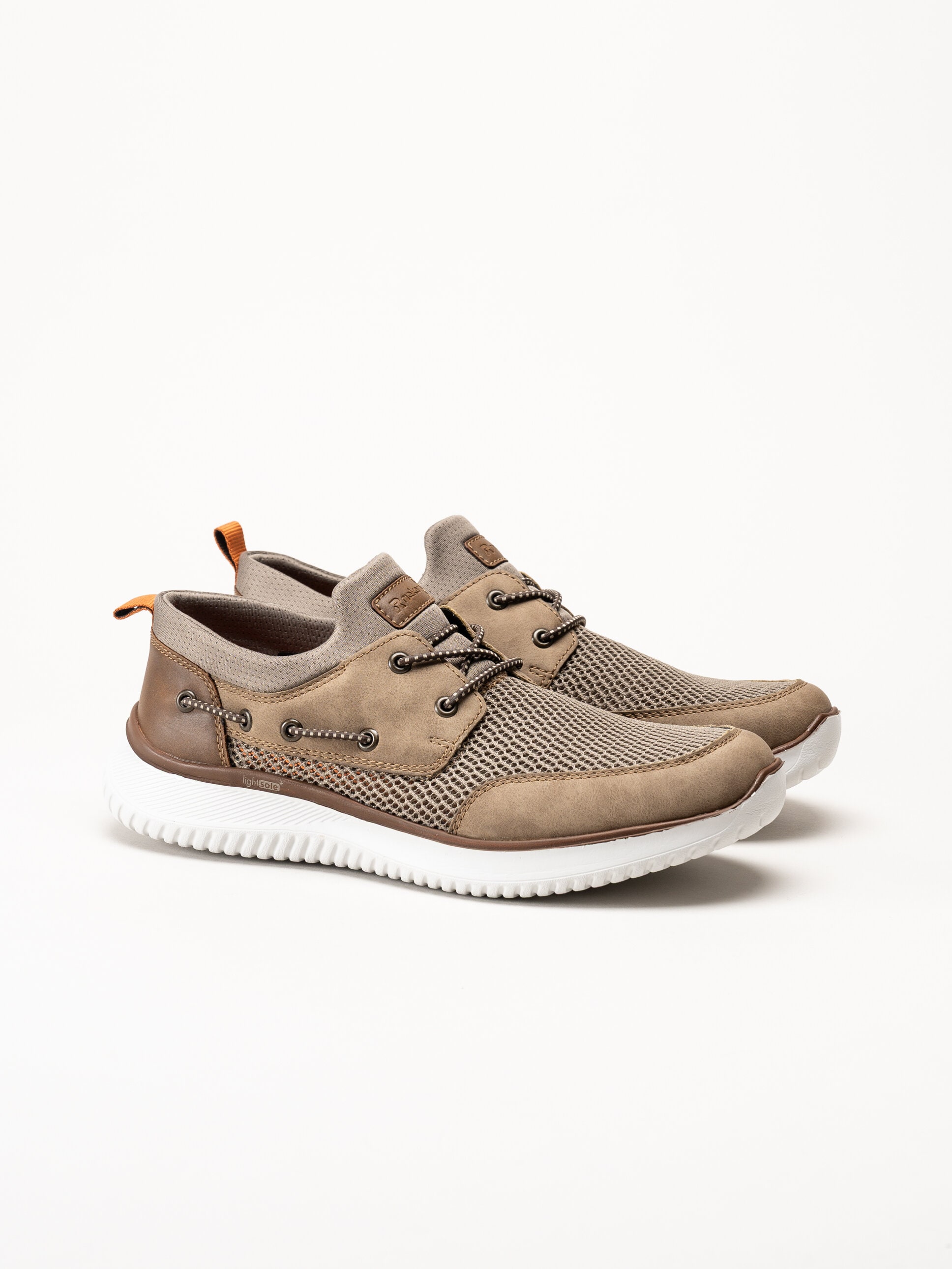 Rieker - Beige sneakers i textil