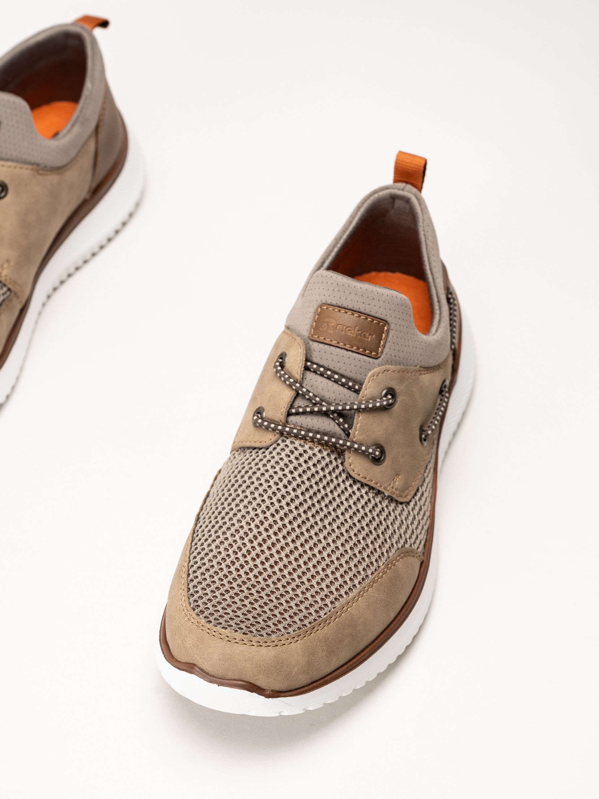 Rieker - Beige sneakers i textil