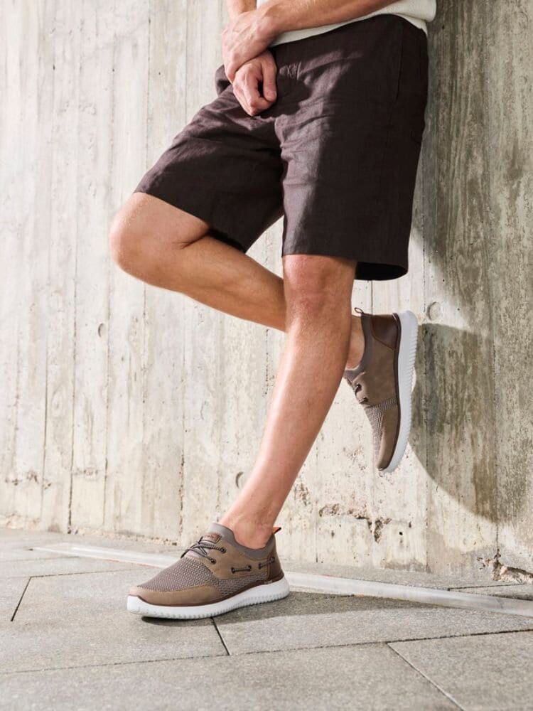 Rieker - Beige sneakers i textil