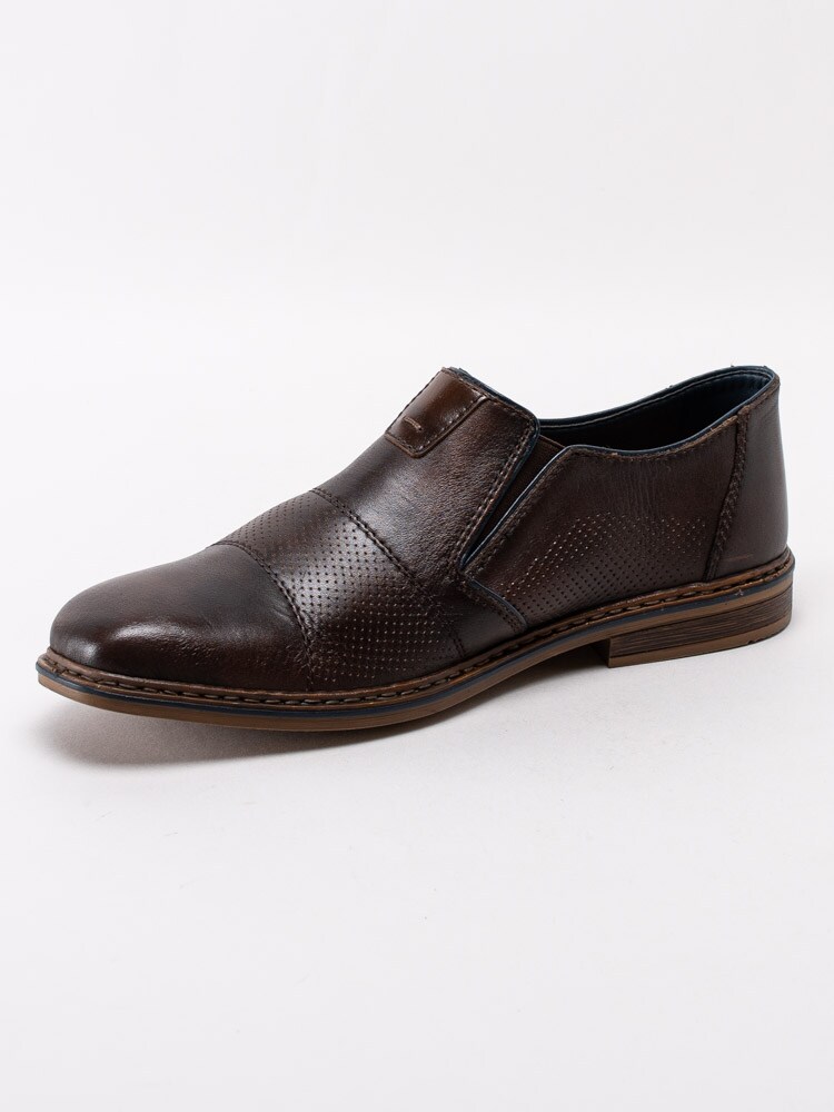 14201015 Rieker B1765-25 Mörkbruna loafers i skinn-2