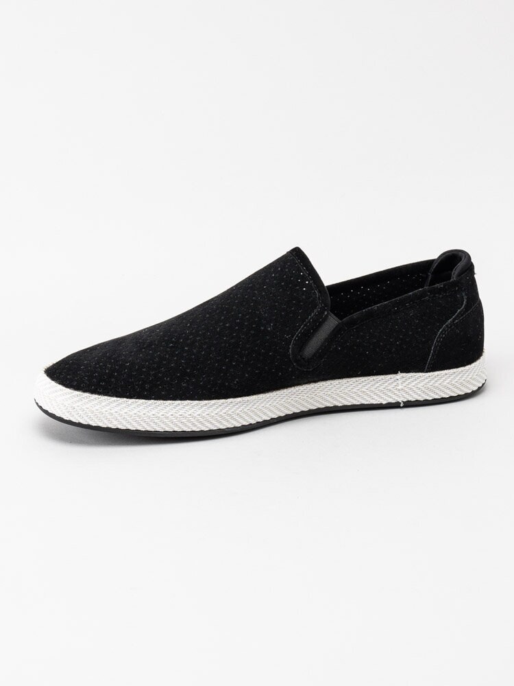 Playboy Footwear - Samuel - Svarta slip on skor i mocka