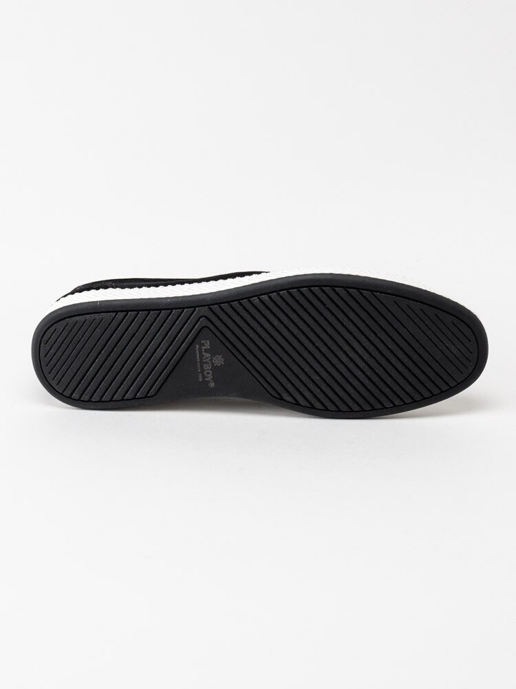 Playboy Footwear - Samuel - Svarta slip on skor i mocka