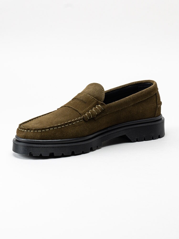 Playboy Footwear - Austin - Olivgröna loafers i mocka