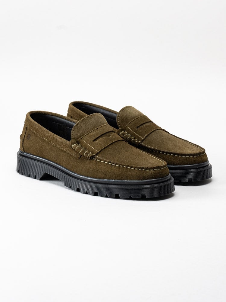 Playboy Footwear - Austin - Olivgröna loafers i mocka