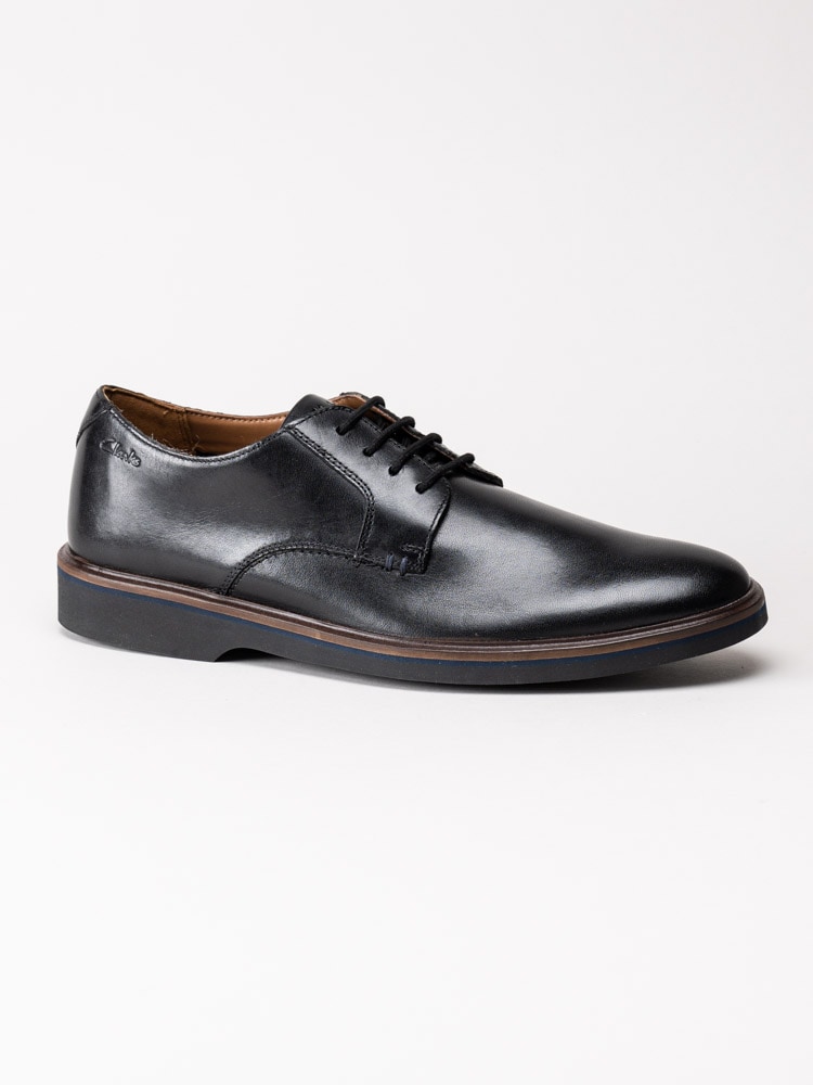 Clarks - Malwood Plain - Svarta dressade snörskor i skinn