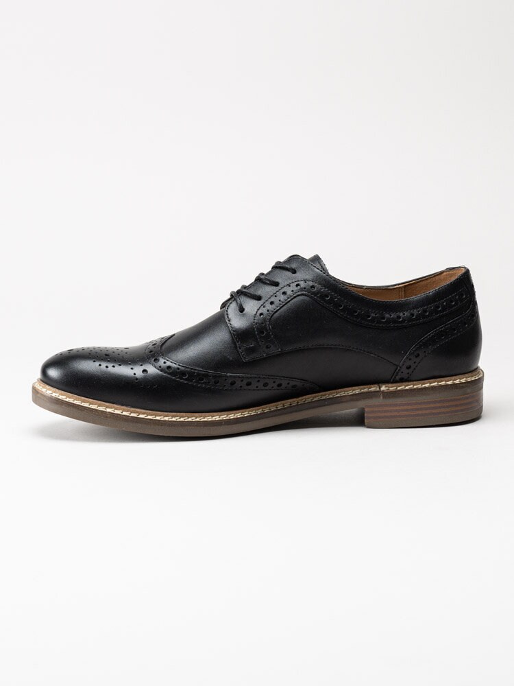 Hush Puppies - Nuvi Brogue - Svarta snörskor med brogues