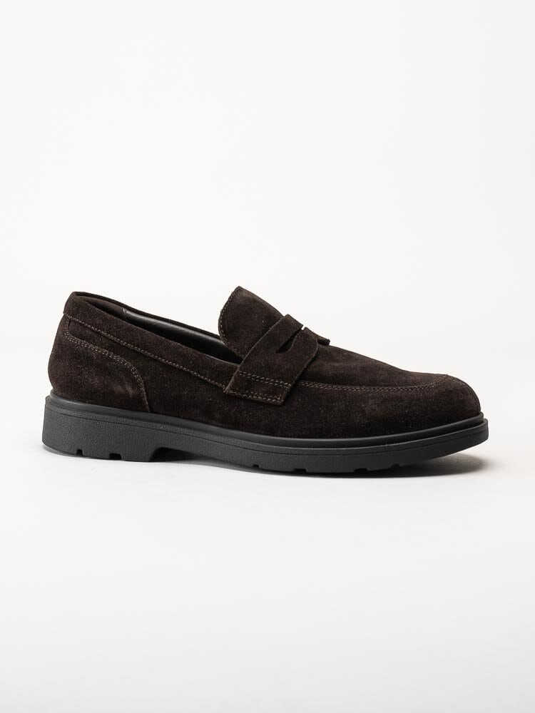 Geox - U Spherica EC1 - Mörkbruna loafers i mocka