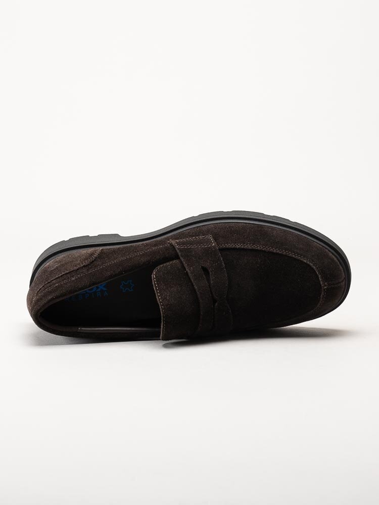 Geox - U Spherica EC1 - Mörkbruna loafers i mocka