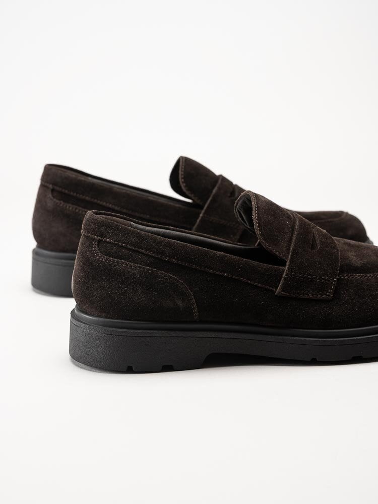 Geox - U Spherica EC1 - Mörkbruna loafers i mocka