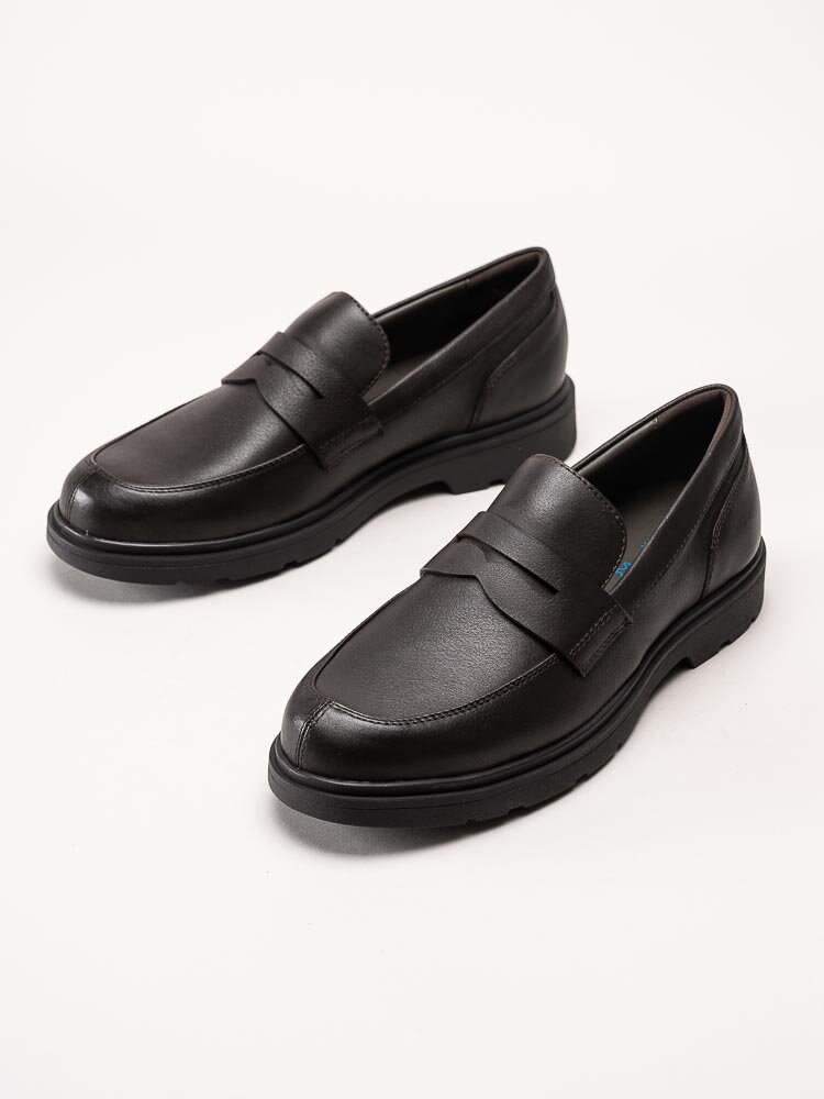 Geox - U Spherica EC1 - Mörkbruna loafers i skinn