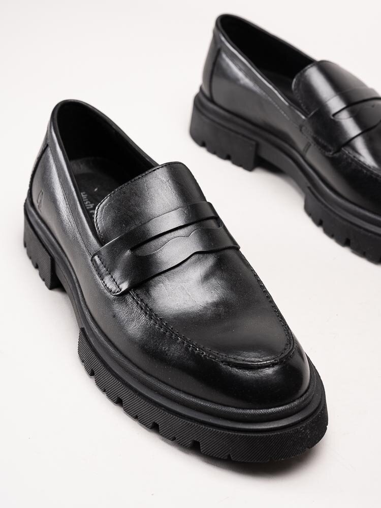 Hush Puppies - Zibi Penny - Svarta loafers i skinn