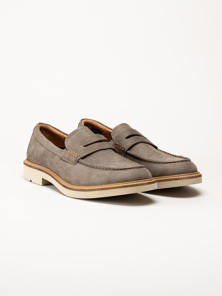 Ecco - Metropole London - Ljusgrå loafers i nubuck