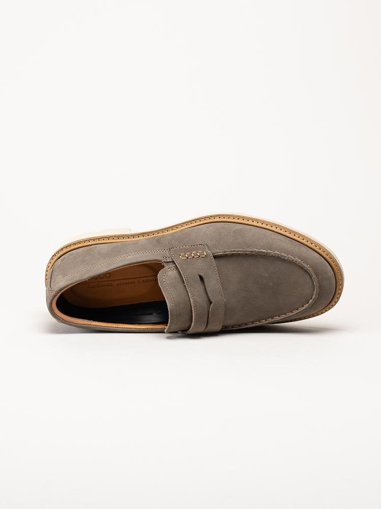 Ecco - Metropole London - Ljusgrå loafers i nubuck