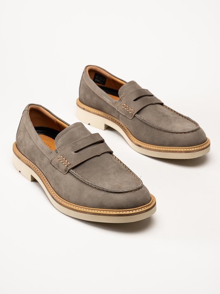 Ecco - Metropole London - Ljusgrå loafers i nubuck