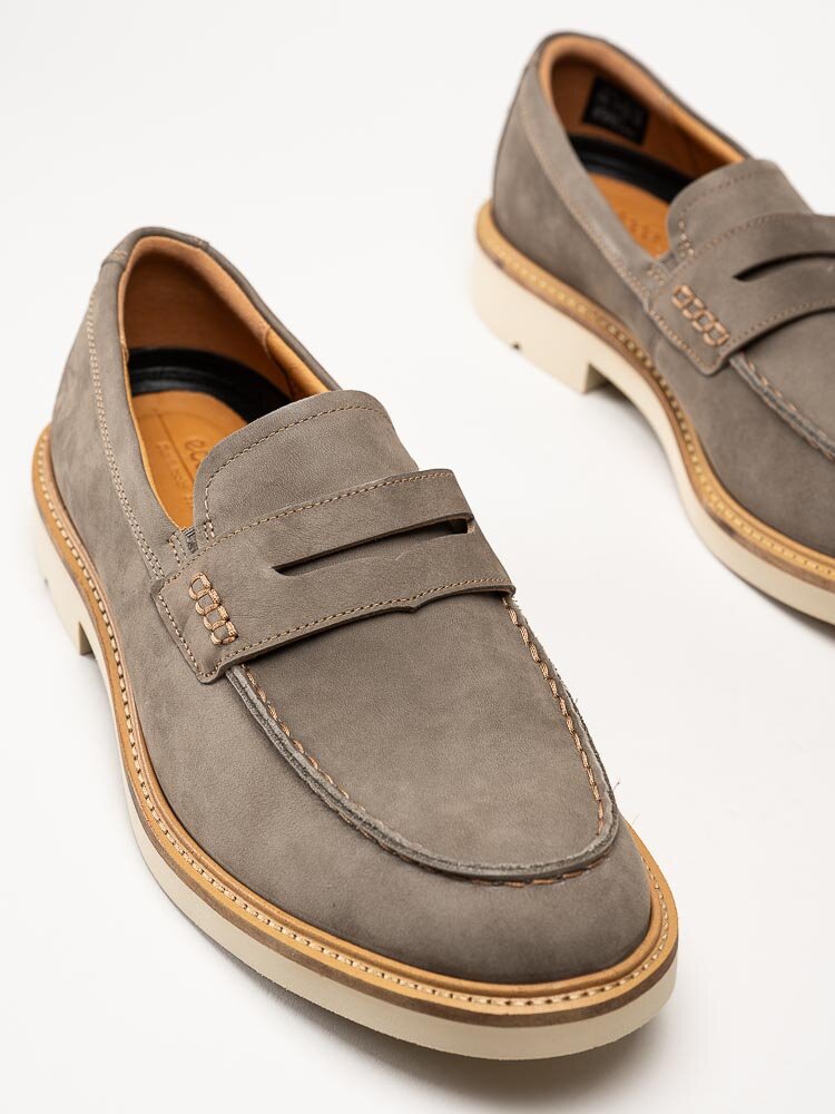 Ecco - Metropole London - Ljusgrå loafers i nubuck