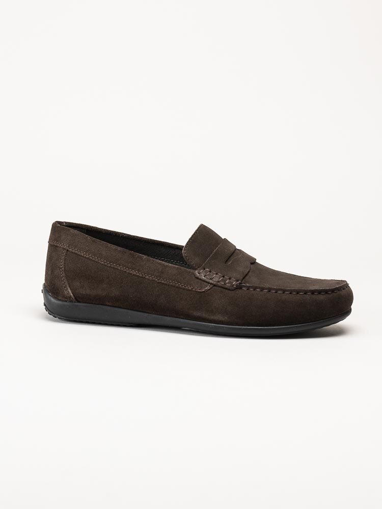 Geox - U Ascanio C - Mörkbruna loafers i skinn