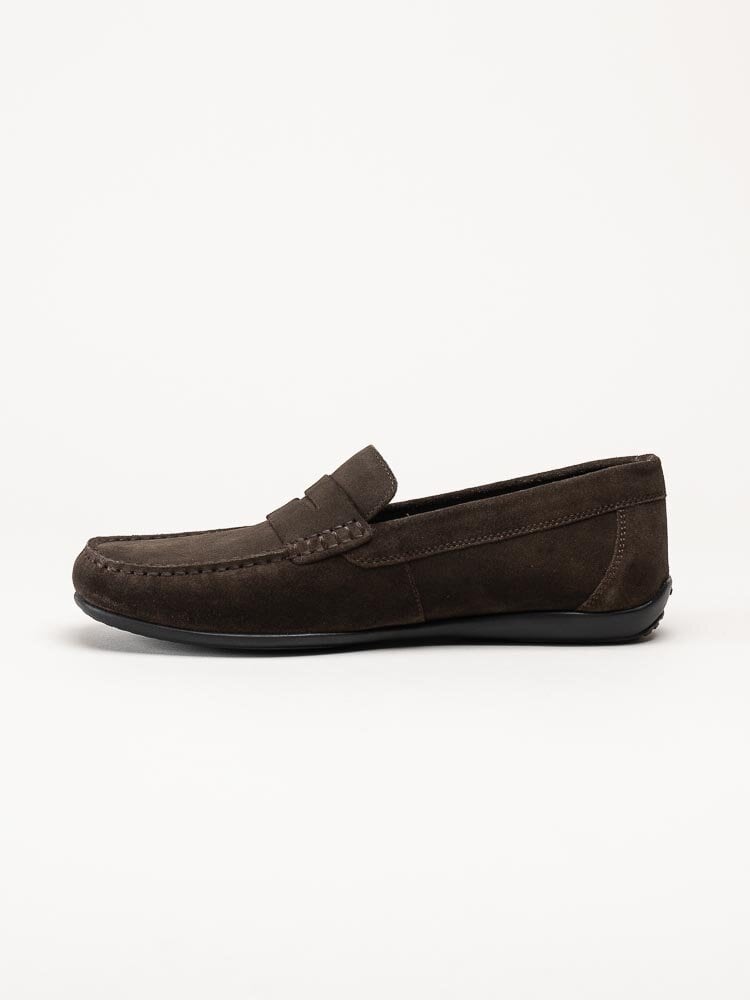 Geox - U Ascanio C - Mörkbruna loafers i skinn